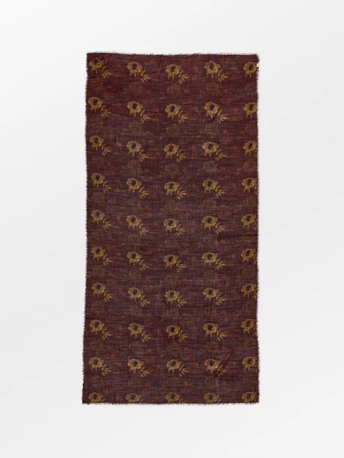 BECKSÖNDERGAARD Magna Flower Siw Scarf Chocolate Brown
