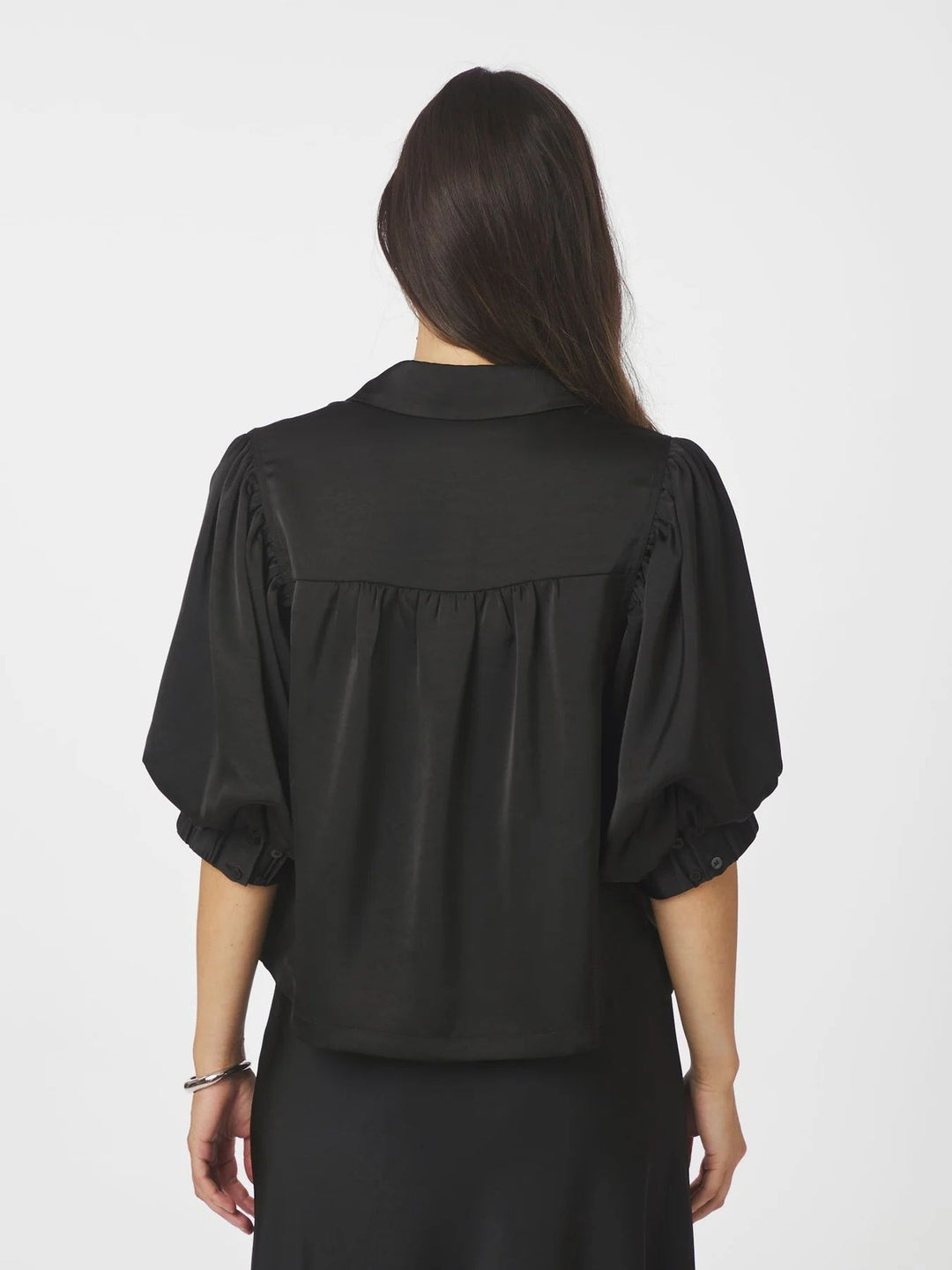 NEO NOIR Etta Heavy Sateen Shirt Black