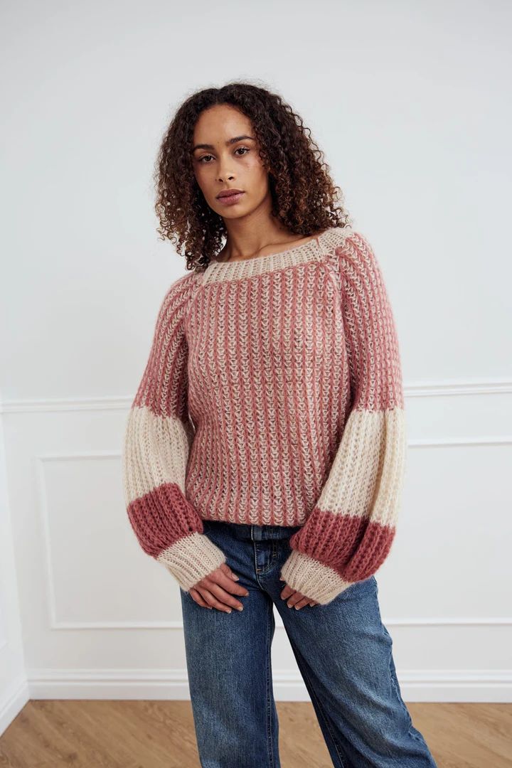 NOELLA Liana Knit Sweater Rose Creme
