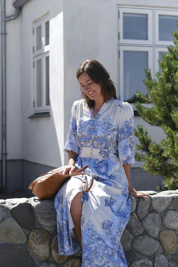 NEO NOIR Stella Artist Paisley Dress Powder Blue
