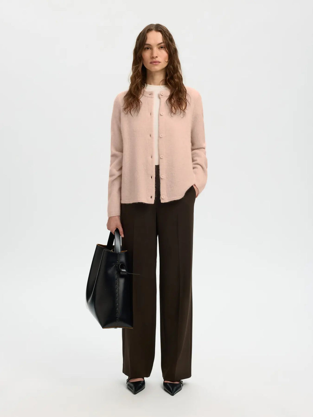 SELECTED Lulu New LS Knit Cardigan Noos Dogwood/Melange