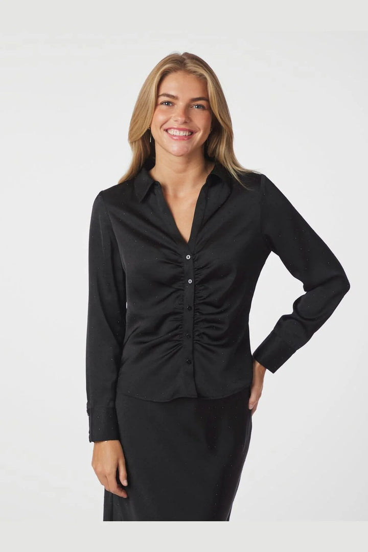 NEO NOIR Christy Heavy Sateen Badaz Shirt Black