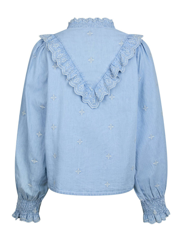 NEO NOIR Degas Denim Blouse Light Blue
