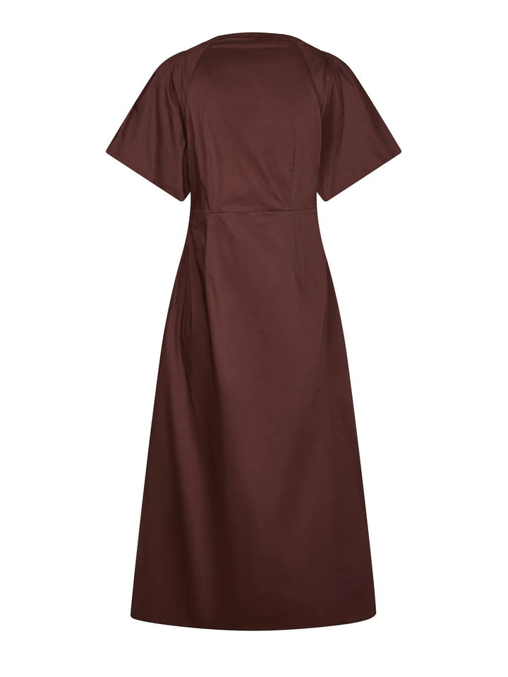 Neo Noir Illana Poplin Dress Burgundy