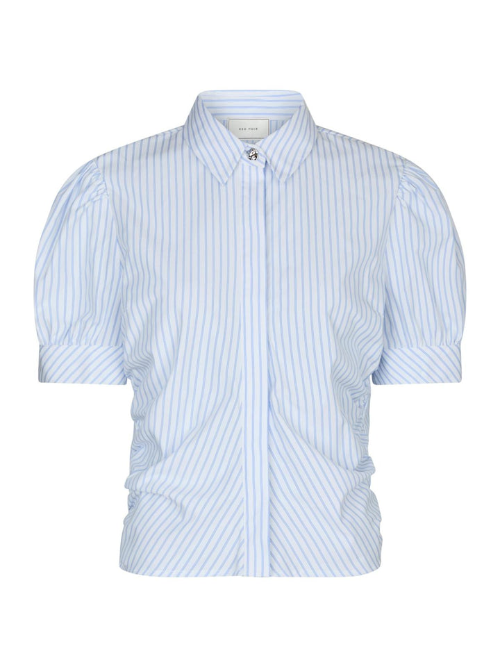 NEO NOIR Frannie Stripe Shirt White/Light Blue