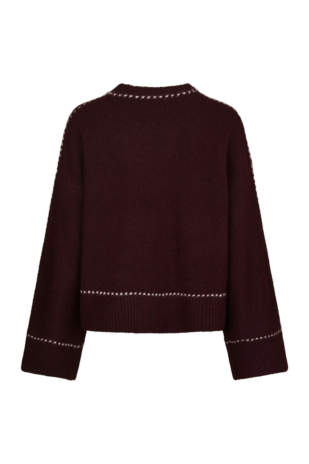 NEO NOIR Roeme Knit Stitch Blouse Wine