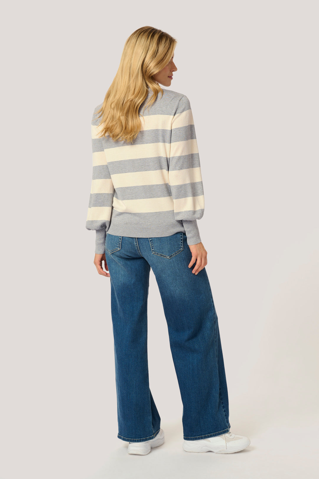 KAFFE KAlizza Striped Pullover Grey Melange/Turtledove