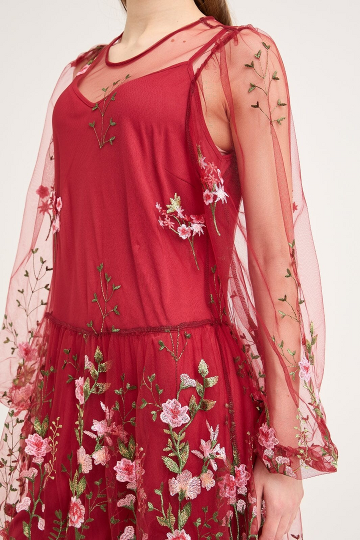 A-VIEW Fuschia Dress Bordeaux/rose