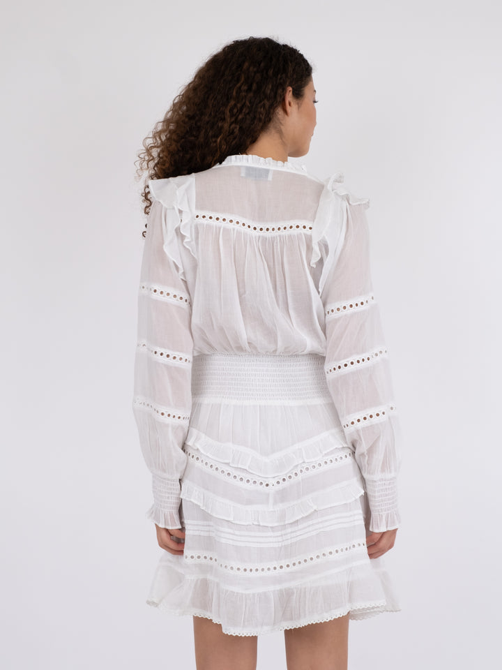 NEO NOIR Harmoni S Voile Dress White