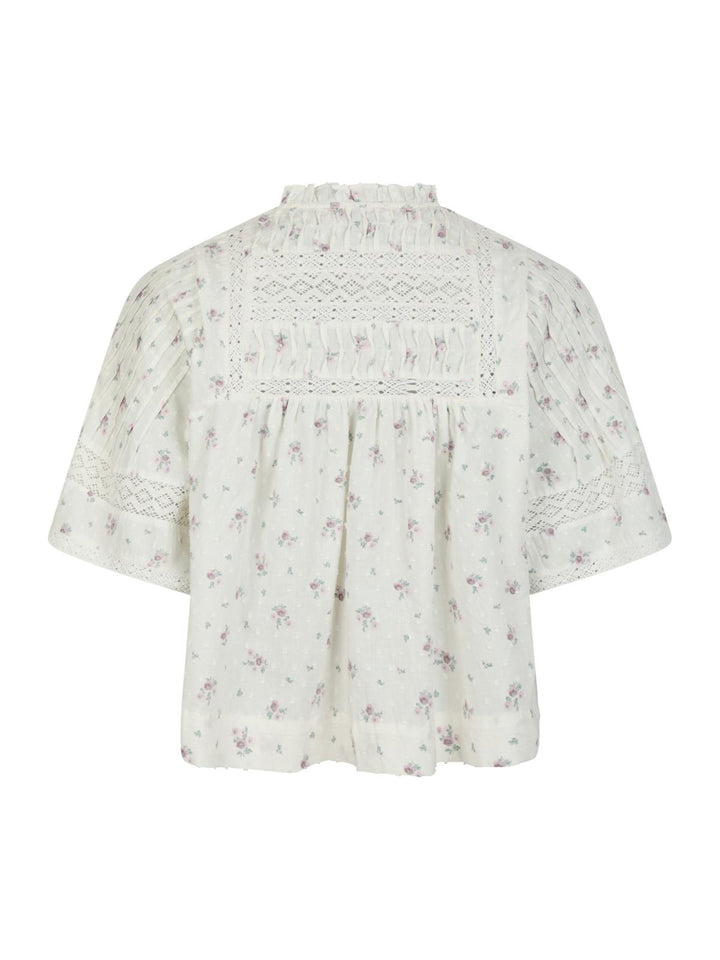 NEO NOIR Siama Dobby Flower Blouse Off White