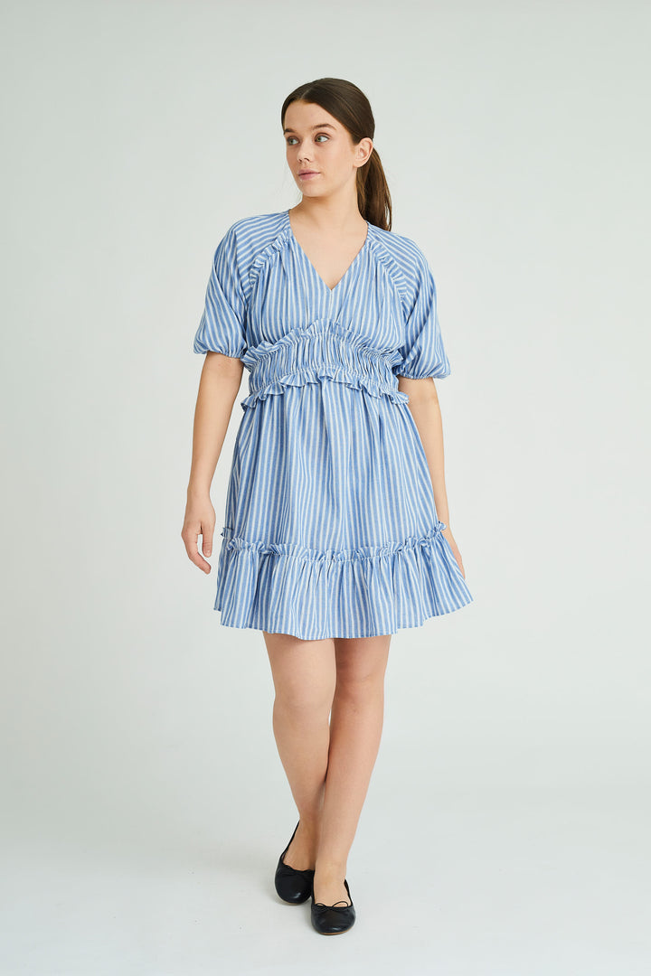 A-VIEW Safia Dress Blue/White Stripe