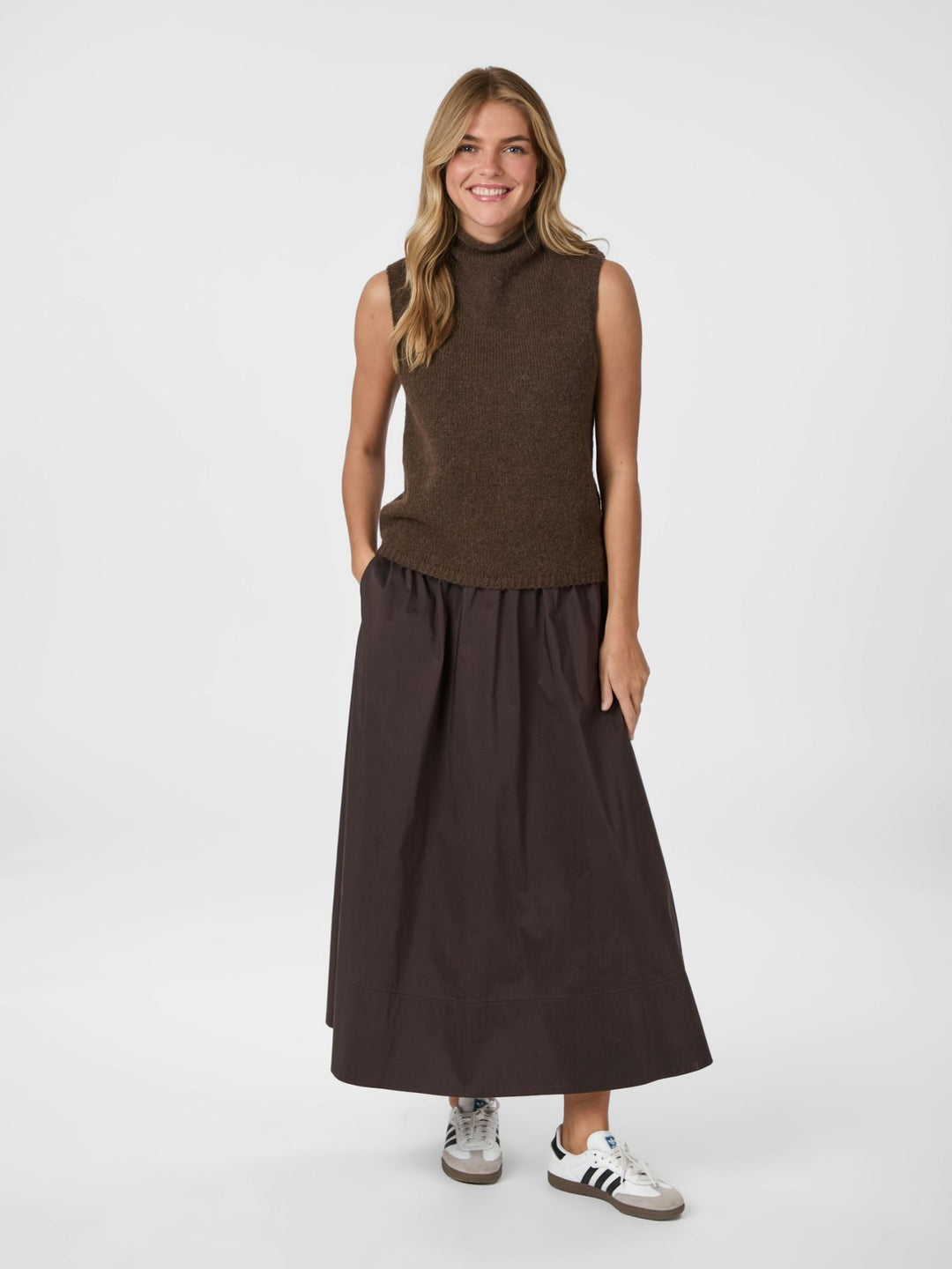 NEO NOIR Odelia Knit Top Brown Melange