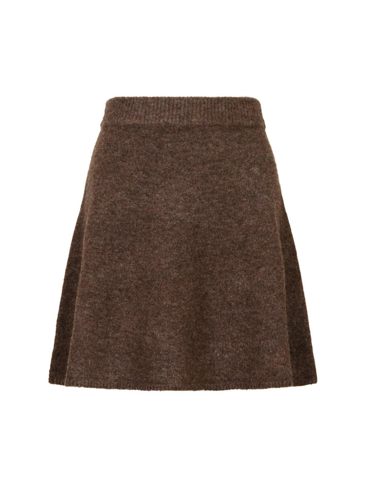 NEO NOIR Gisa Knit Skirt Brown Melange