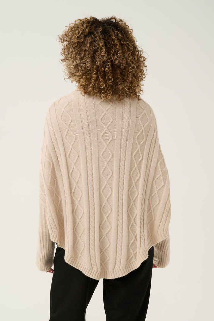 CREAM CRCaba Knit Poncho Oat Melange