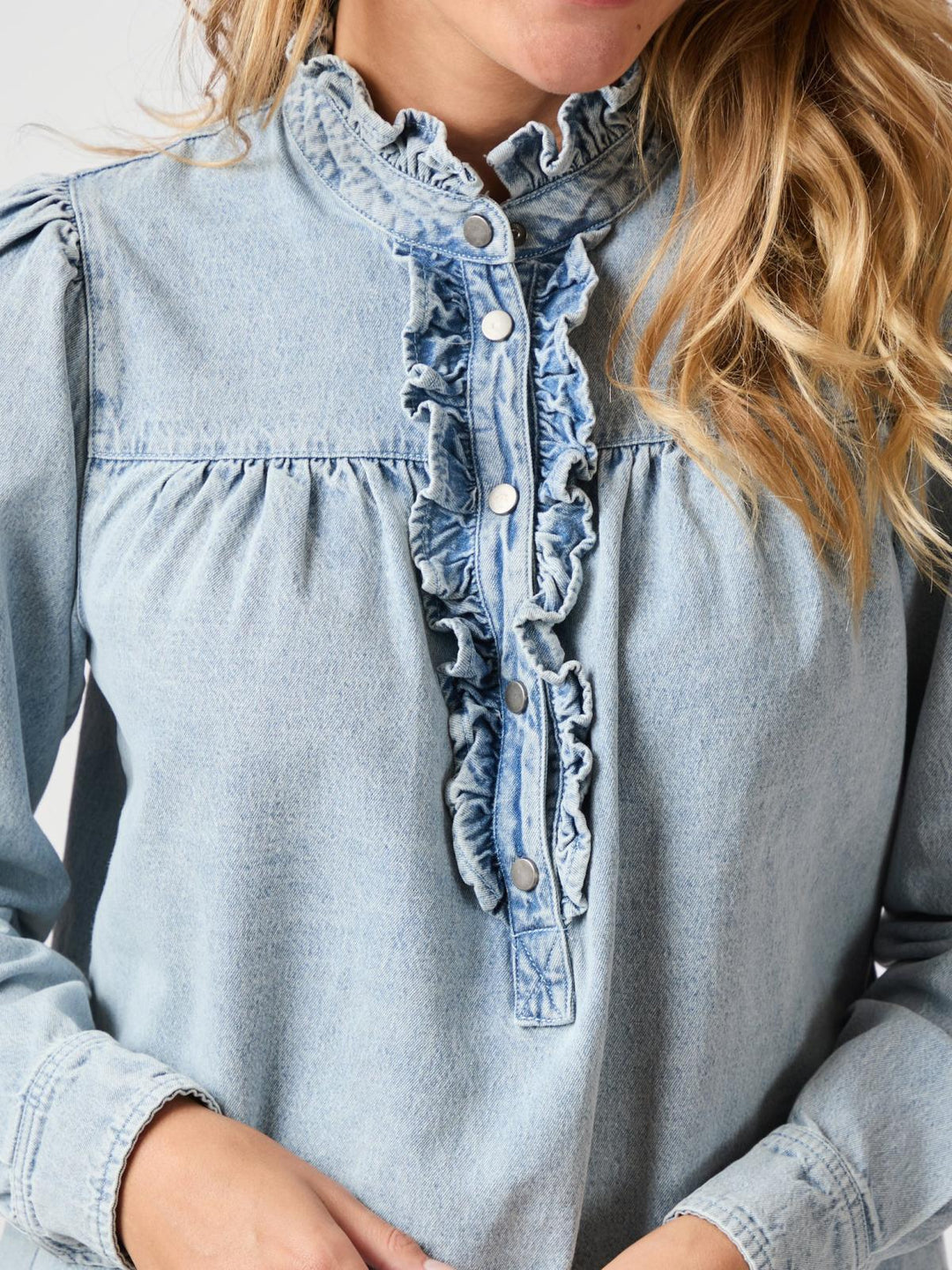 NEO NOIR Justine Denim Shirt Light Blue