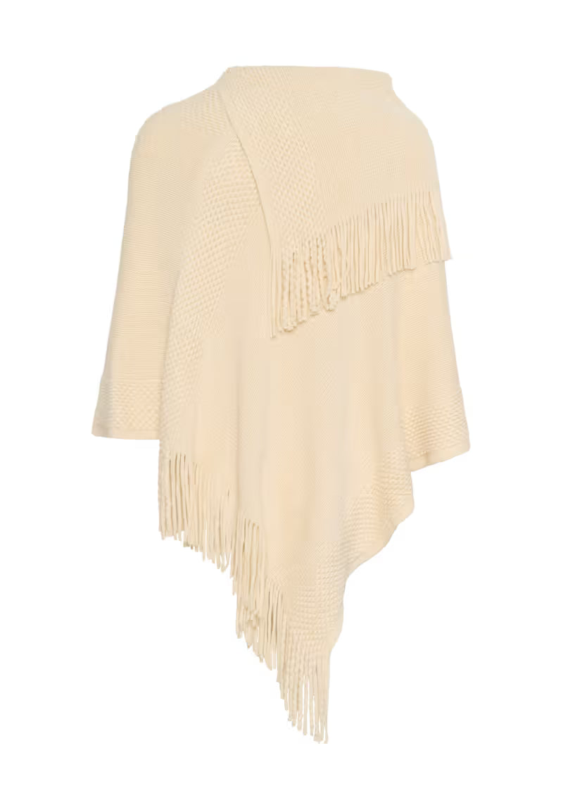CREAM CRSivas Knit Poncho Birch