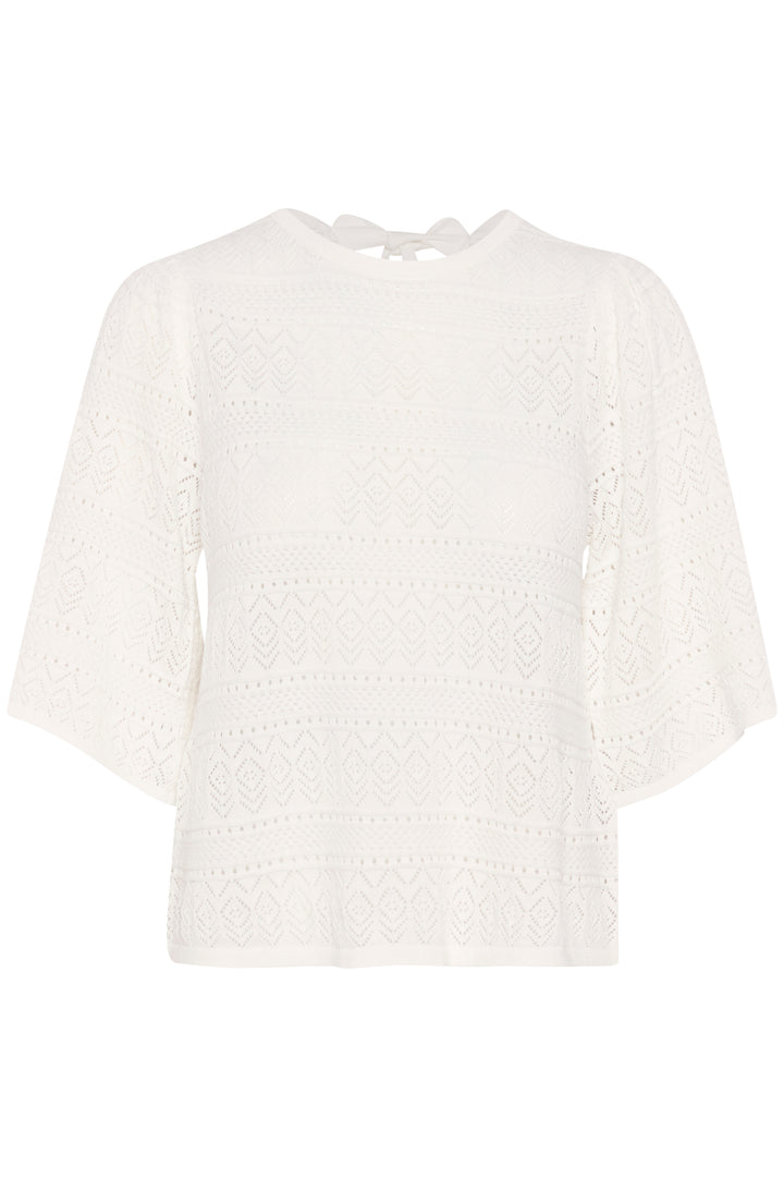 KAFFE KAnatalie Knit Blouse Chalk