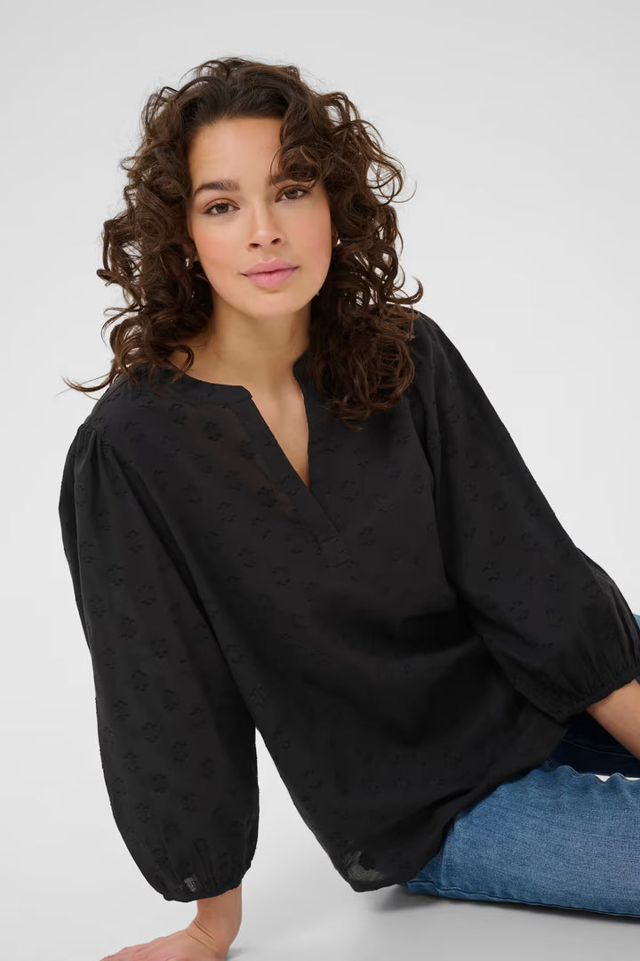 KAFFE KAenya Blouse 3/4 SL Deep Black