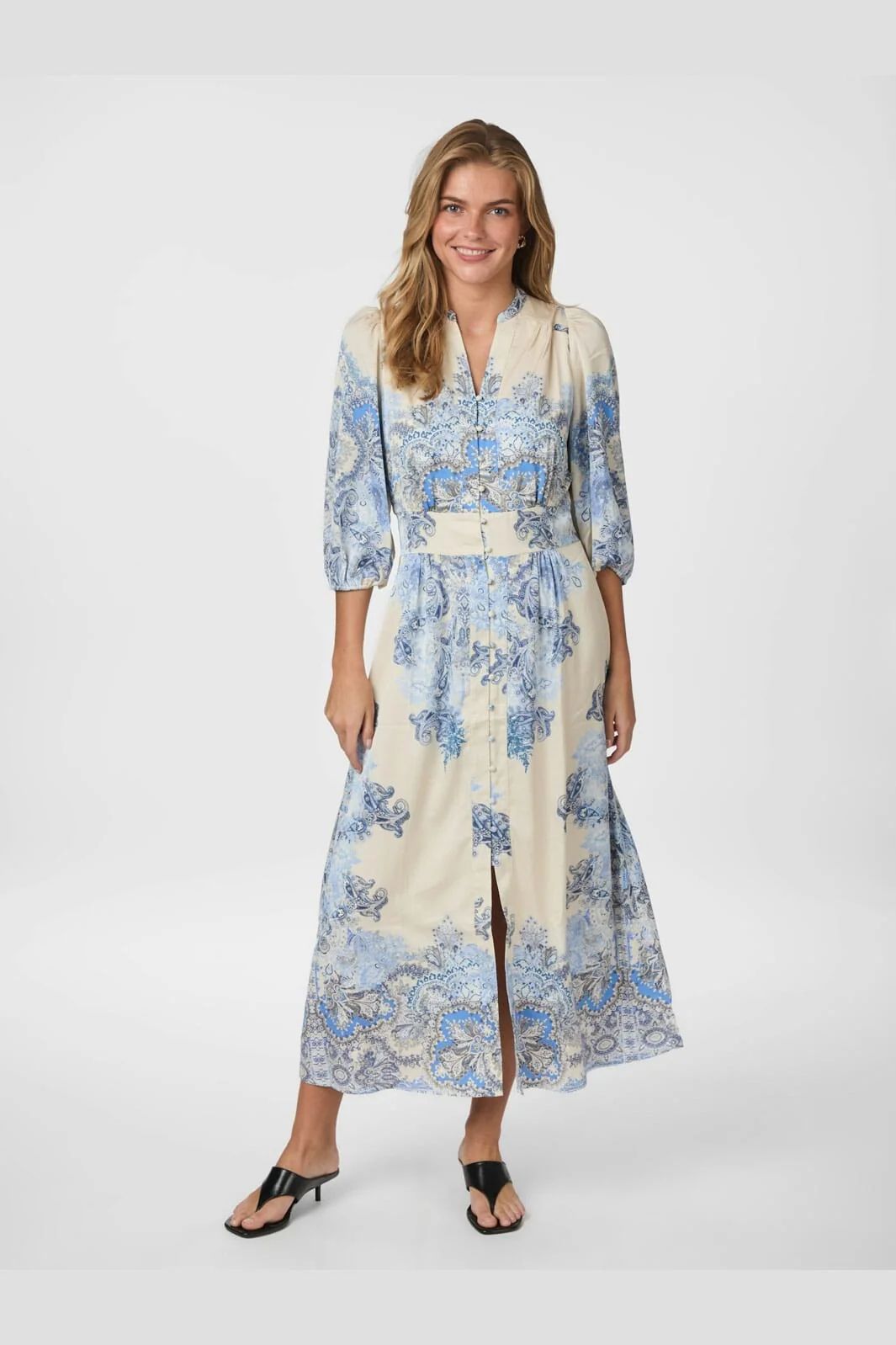 NEO NOIR Stella Artist Paisley Dress Powder Blue