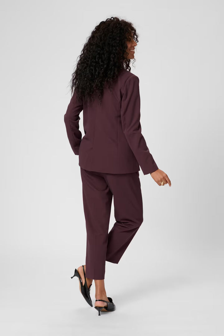 KAFFE KAsakura HW Cropped Pants Fudge