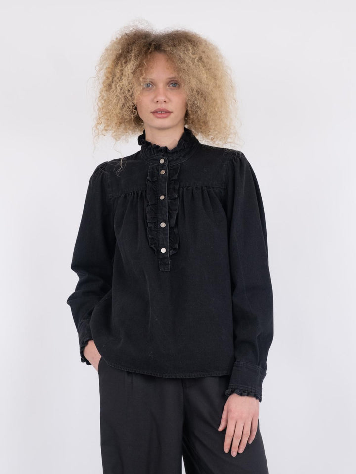 NEO NOIR Justine Denim Shirt Black