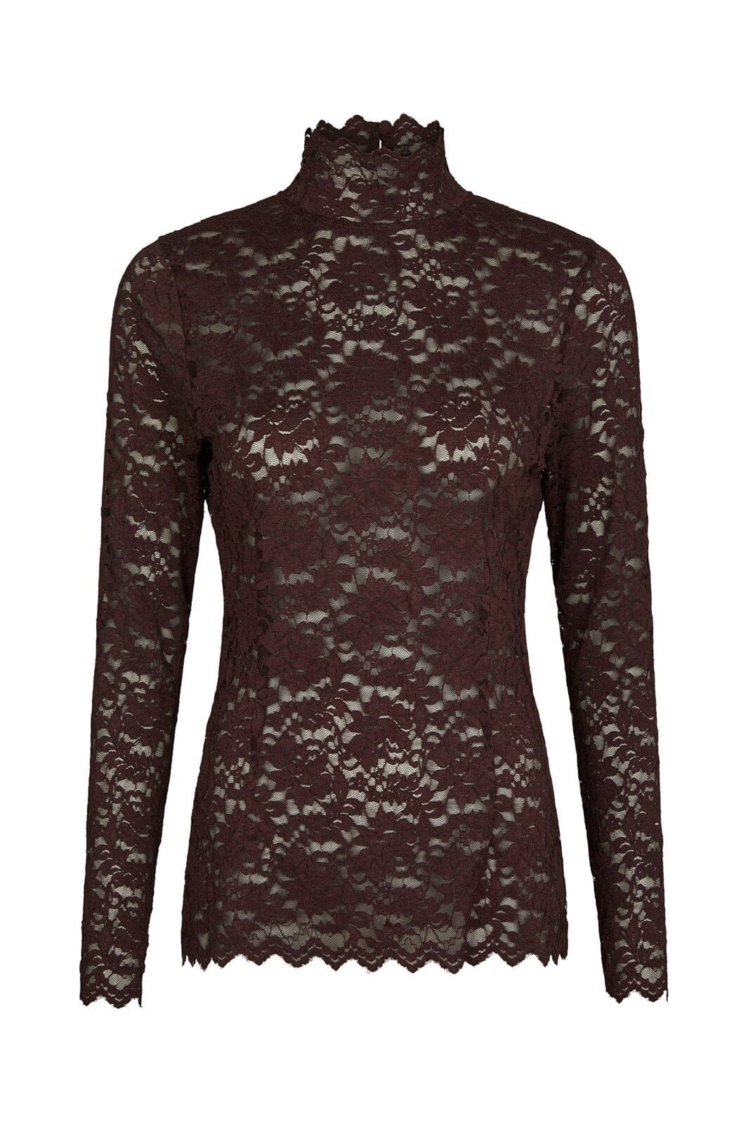 NEO NOIR Liza Laceflower Blouse Burgundy
