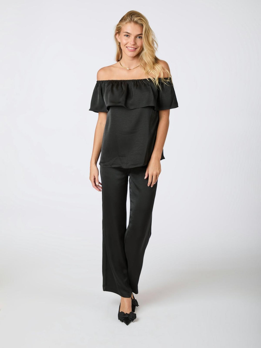 NEO NOIR Kris Heavy Sateen Top Black