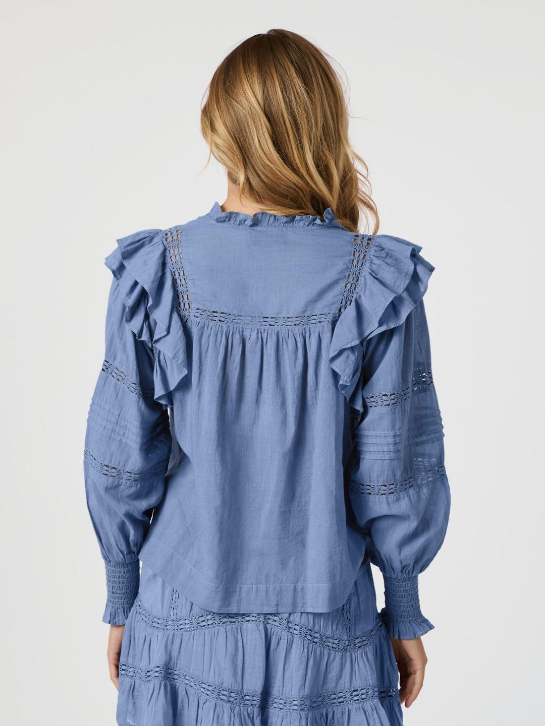 NEO NOIR Mauri S Voile Blouse Smoke Blue