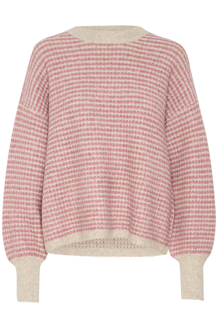 KAFFE KAellery Knit Pullover Feather Grey/Rose Struct