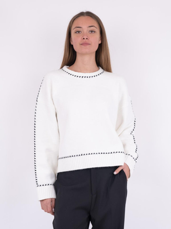 NEO NOIR Detri Knit Blouse Off White