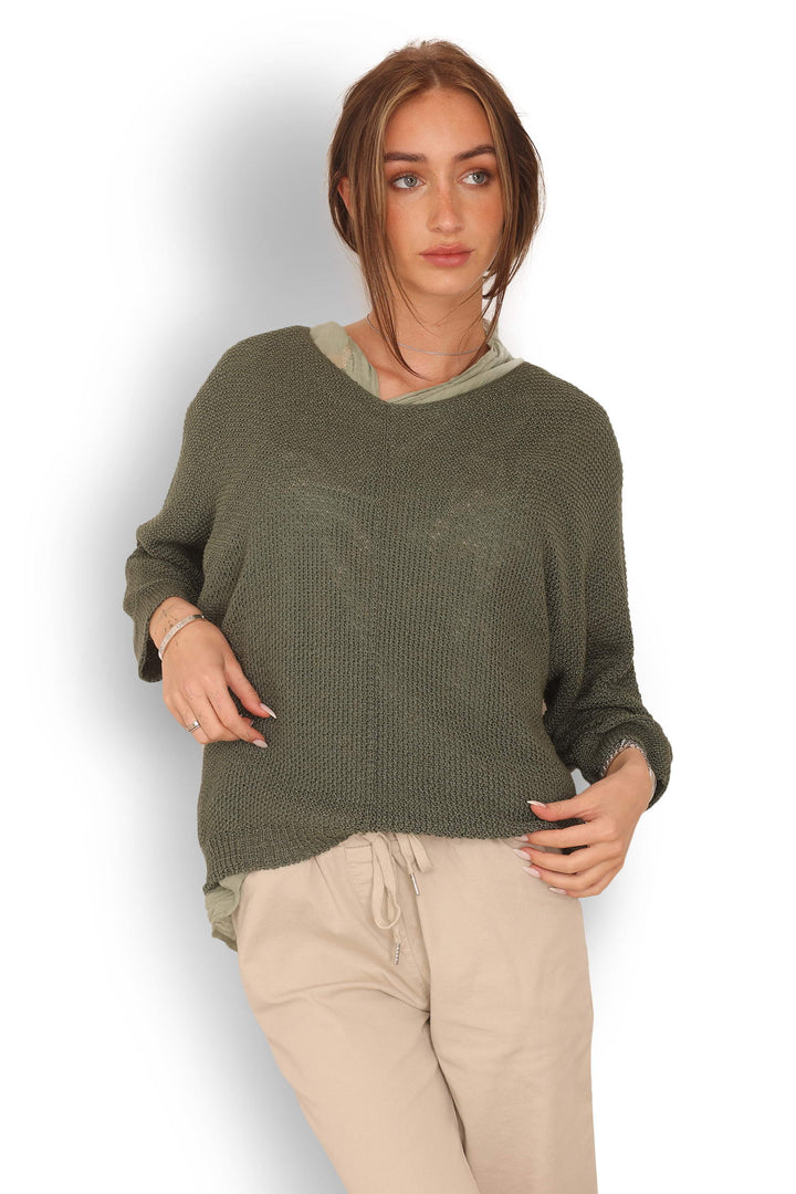 COPENHAGEN LUXE Stylish Viscose Knit Army