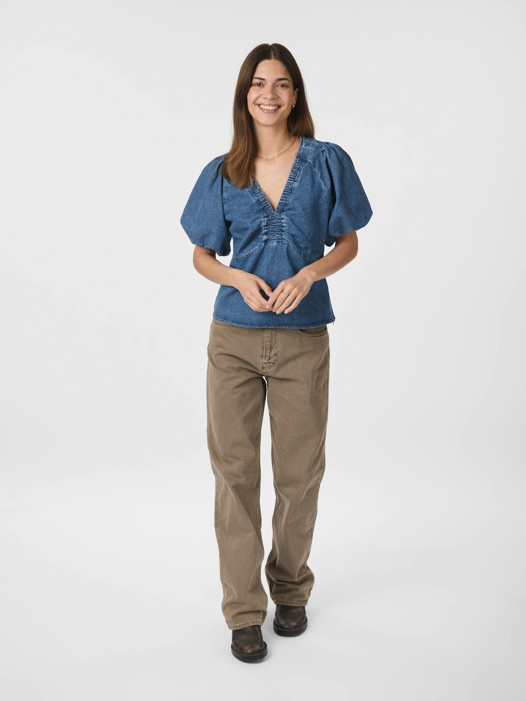 NEO NOIR Irina Denim Blouse Blue