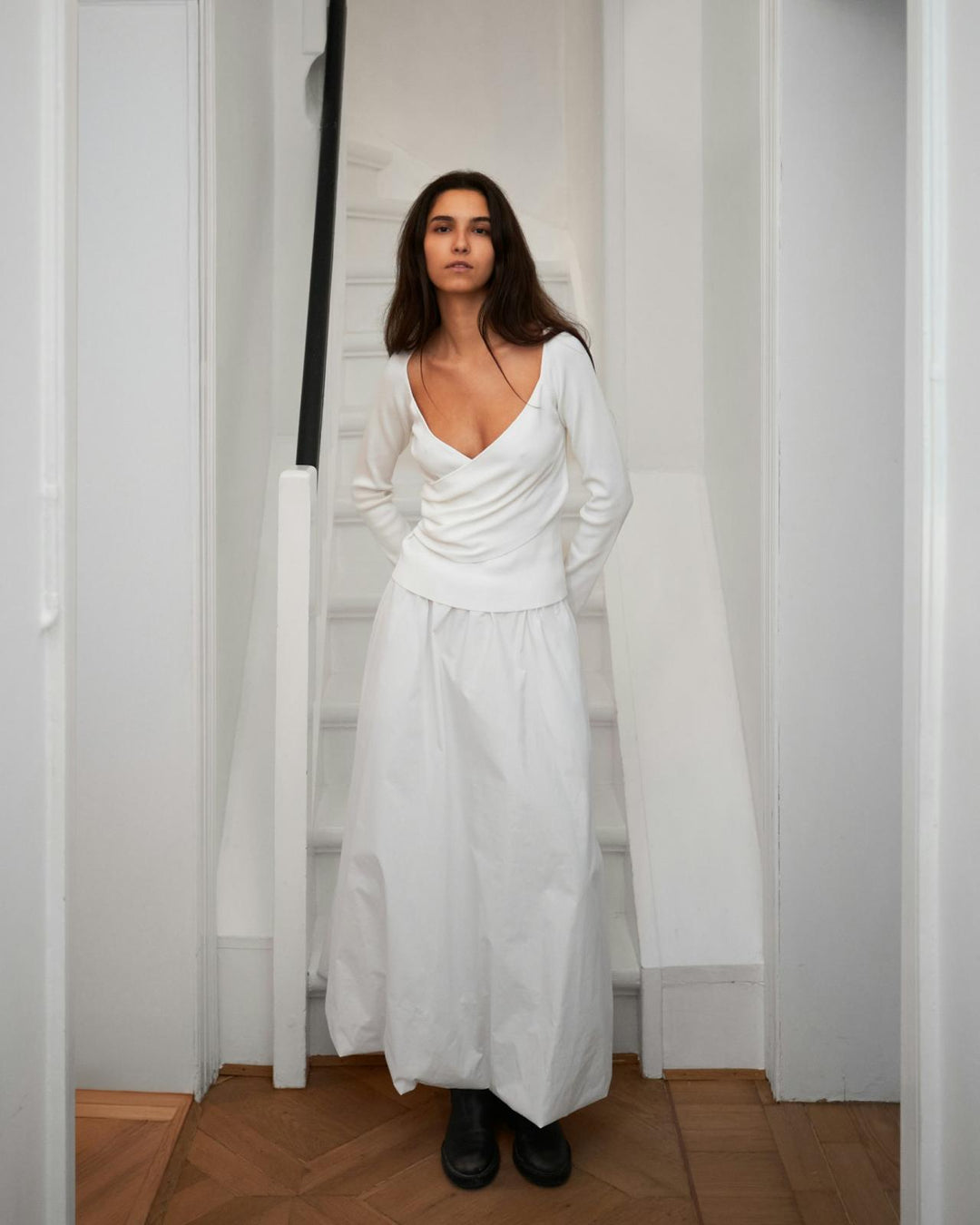 NEO NOIR Ober Long Balloon Skirt White