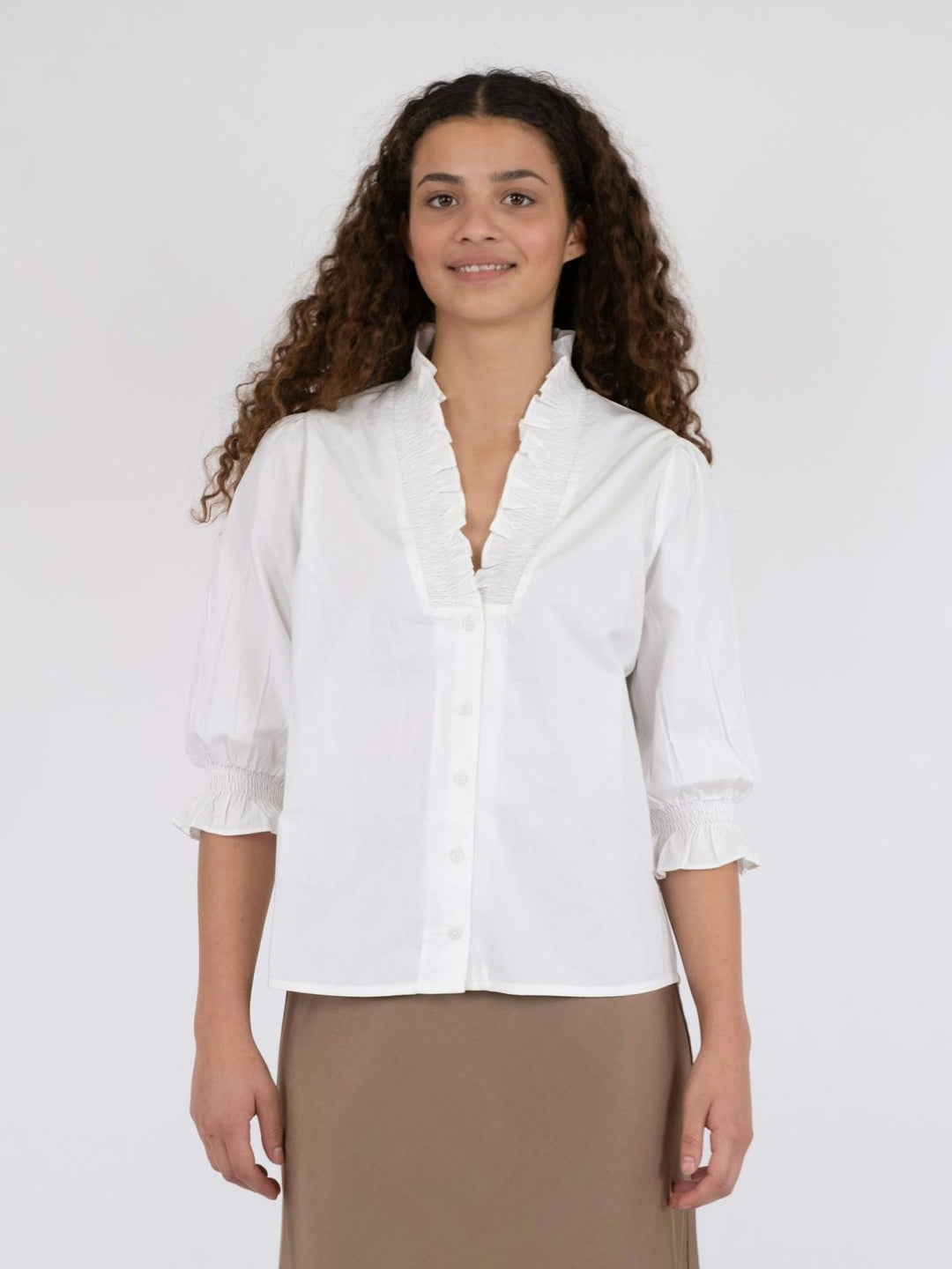 NEO NOIR Briony C Poplin Blouse White