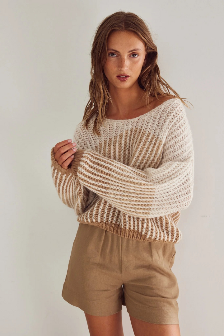 NOELLA Lillie Knit Cheyenne Sand Stripe