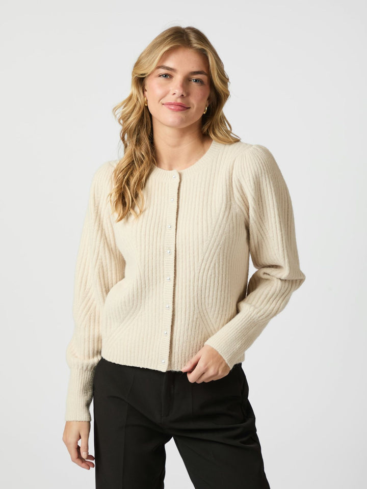 NEO NOIR Puli Knit Cardigan Ivory