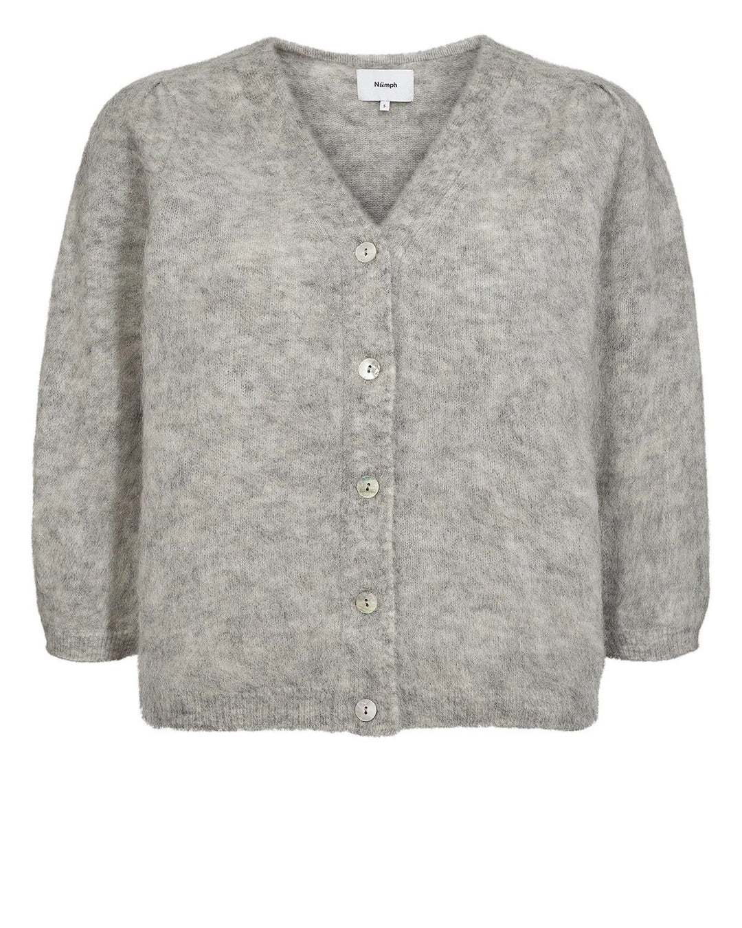 NÜMPH NUSURI BRUSHED SS Cardigan Light Grey