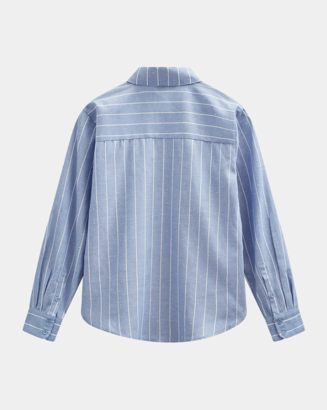 FREEQUENT FQSolly-Shirt Vista Blue W. Star Off-White