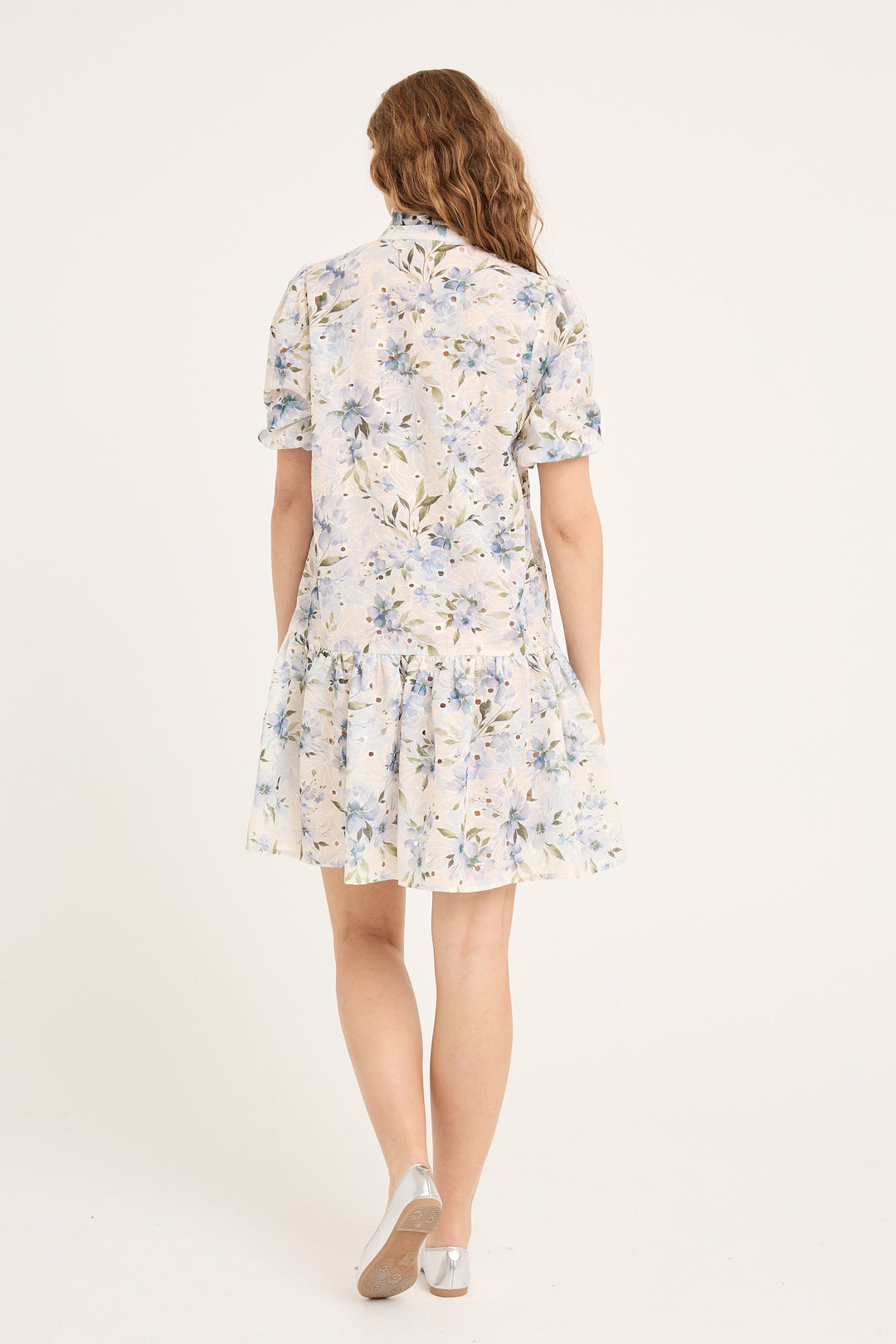 A-VIEW Grete S/S Dress White/Blue