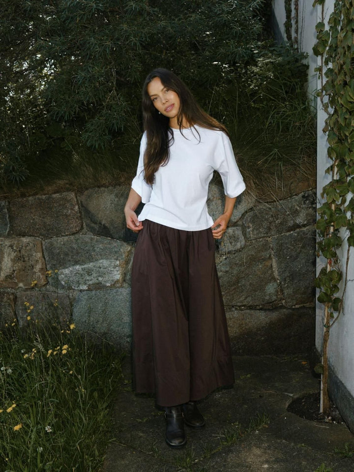 NEO NOIR Yara Poplin Skirt Chocolate Brown