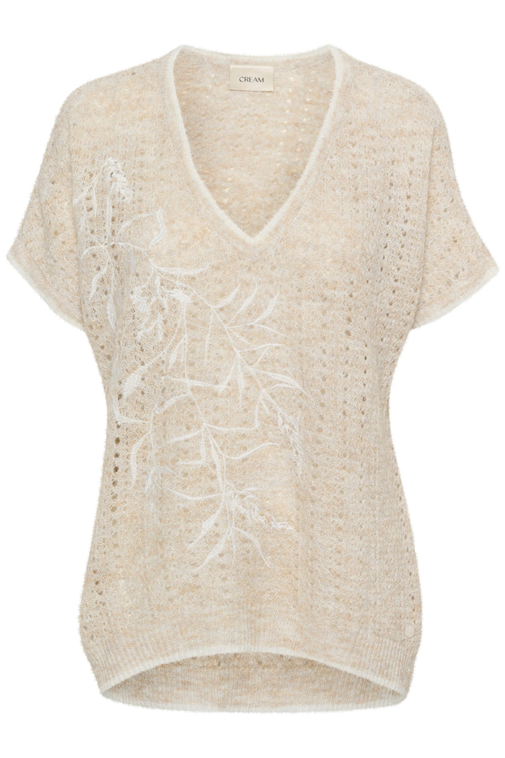 CREAM CRSolva Knit Blouse Ancient Scroll