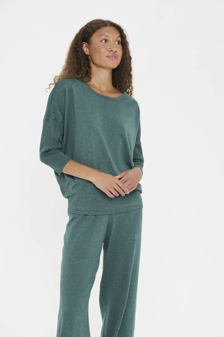 SAINT TROPEZ A2561 MilaSZ R-Neck Pullover June Bug Melange