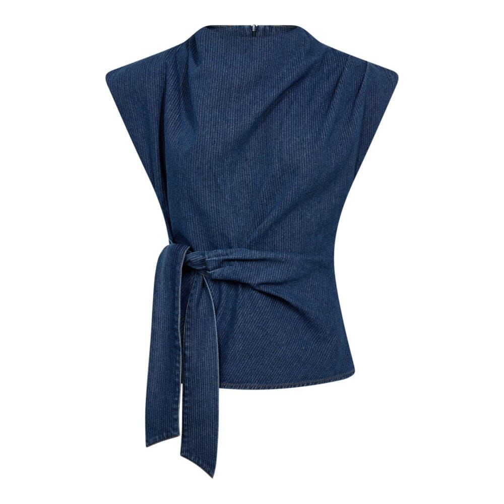 CO`COUTURE KimmyCC Pleat Top Dark Denim