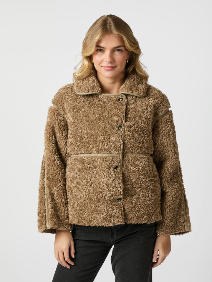NEO NOIR Castor Faux Jacket Taupe