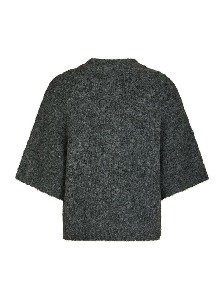 NEO NOIR Benuta Fluffy Knit Cardigan Antracit Melange