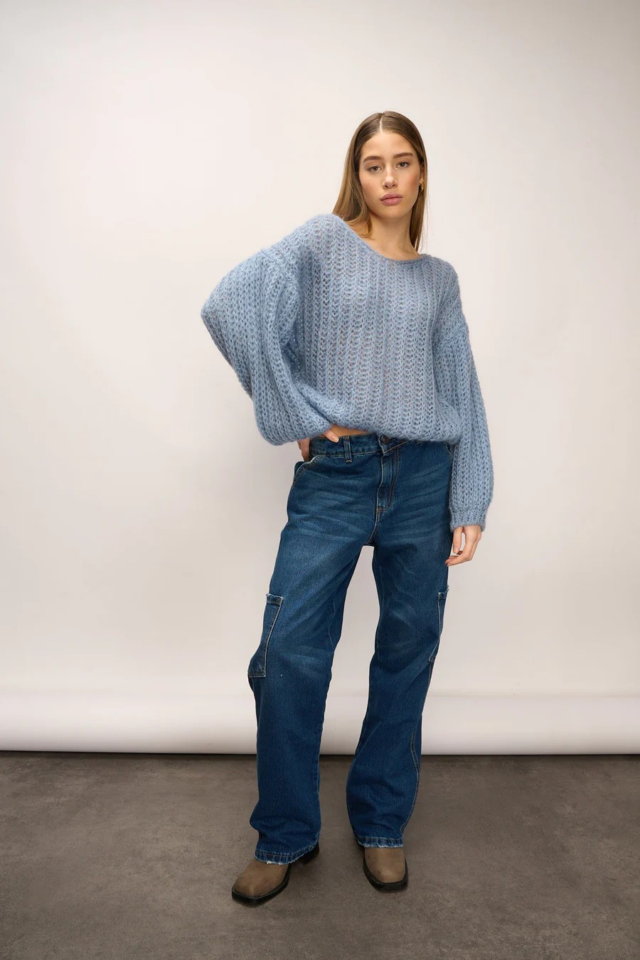 NOELLA Joseph Knit Sweater Dusty Blue