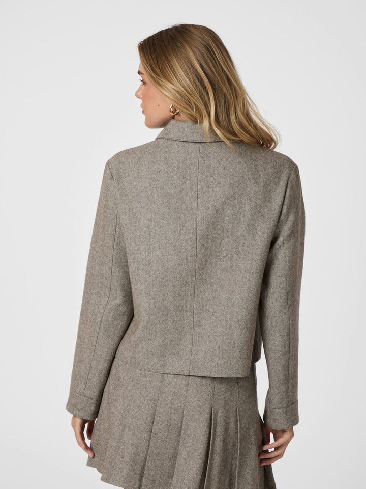 NEO NOIR Romana Herringbone Jacket Dusty Brown