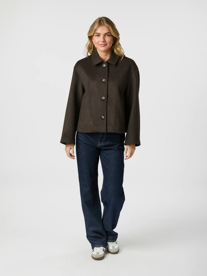 NEO NOIR Hamra Wool Jacket Chocolate Brown