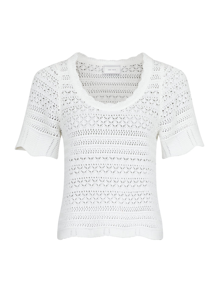 NEO NOIR Meiko Knit Blouse Off White