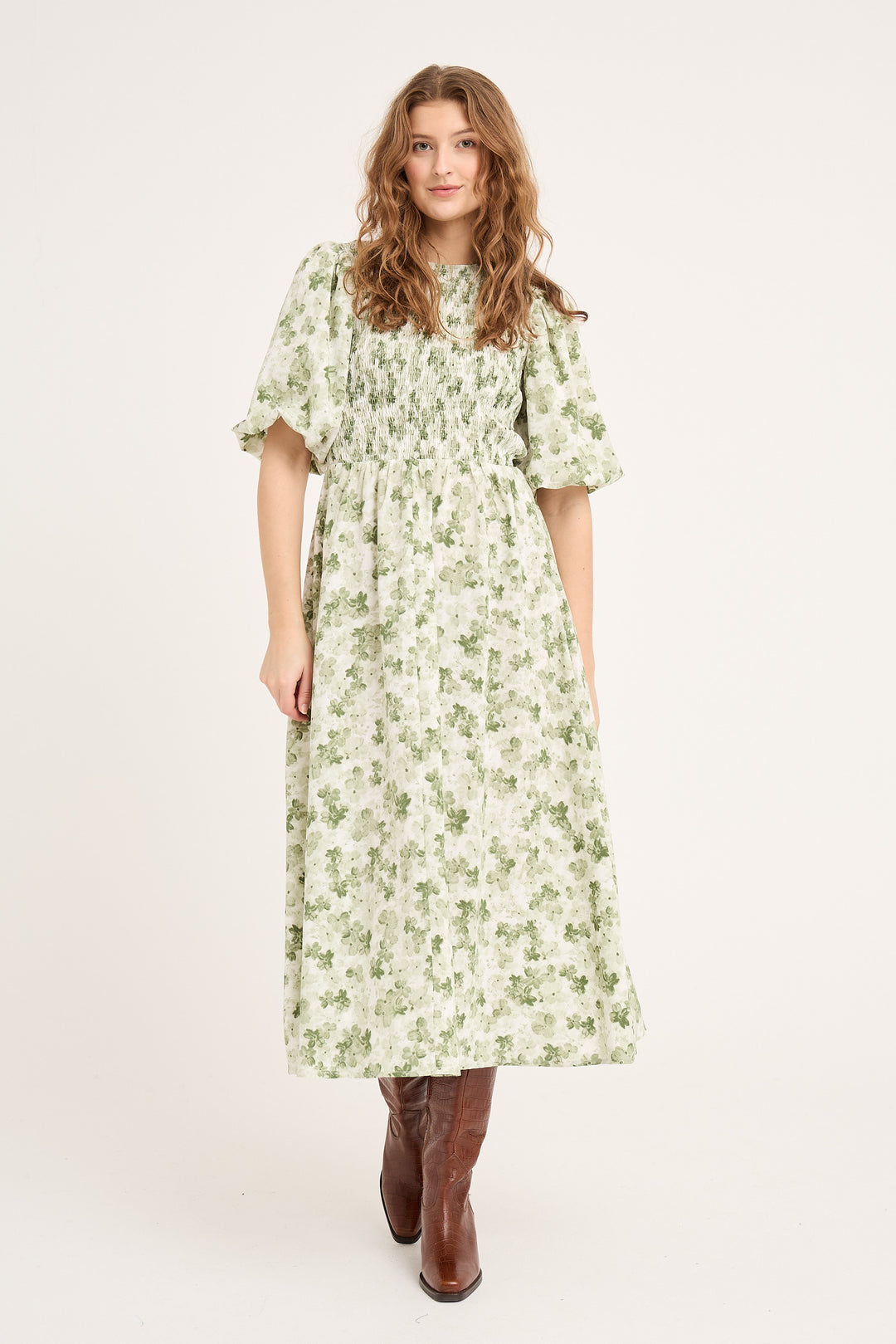 A-VIEW Tabita Dress Green/White